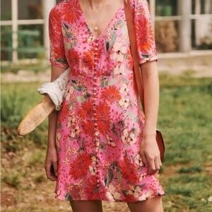 Sézane Sola Floral Pink Dress